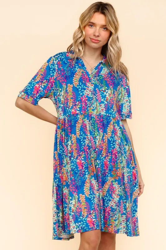 Haptics Johnny Collar Babydoll Dress with Side Pockets - cas7m