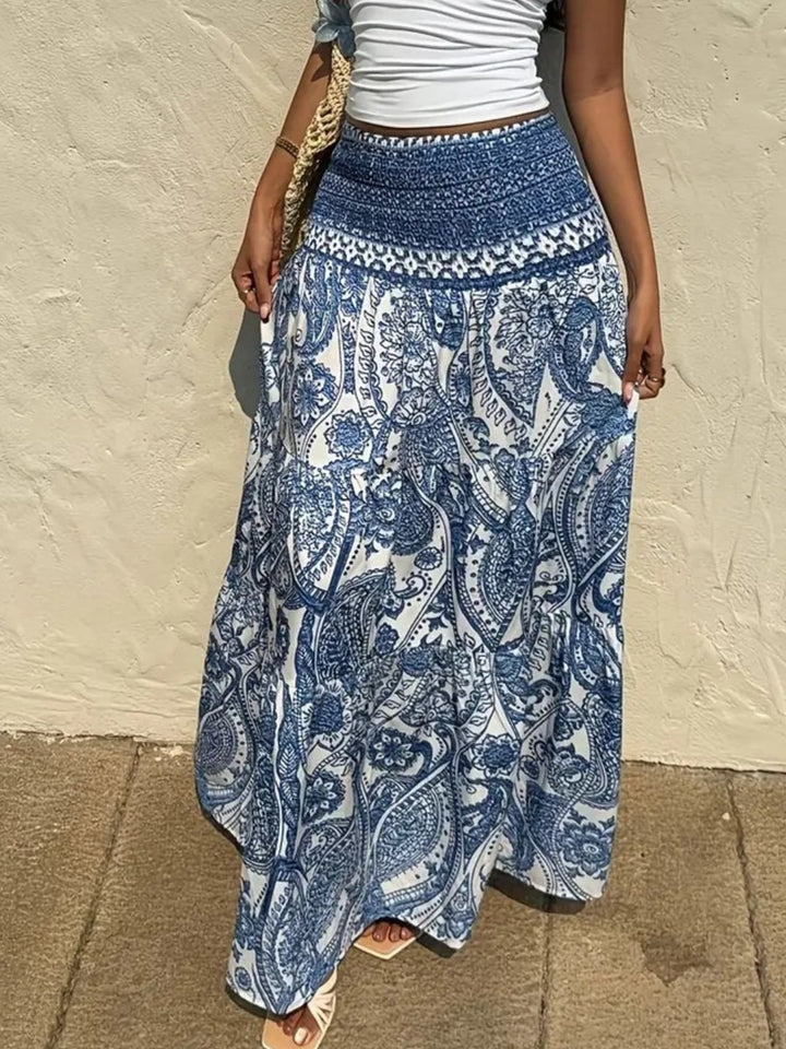 Paisley Print Maxi Skirt - cas7m