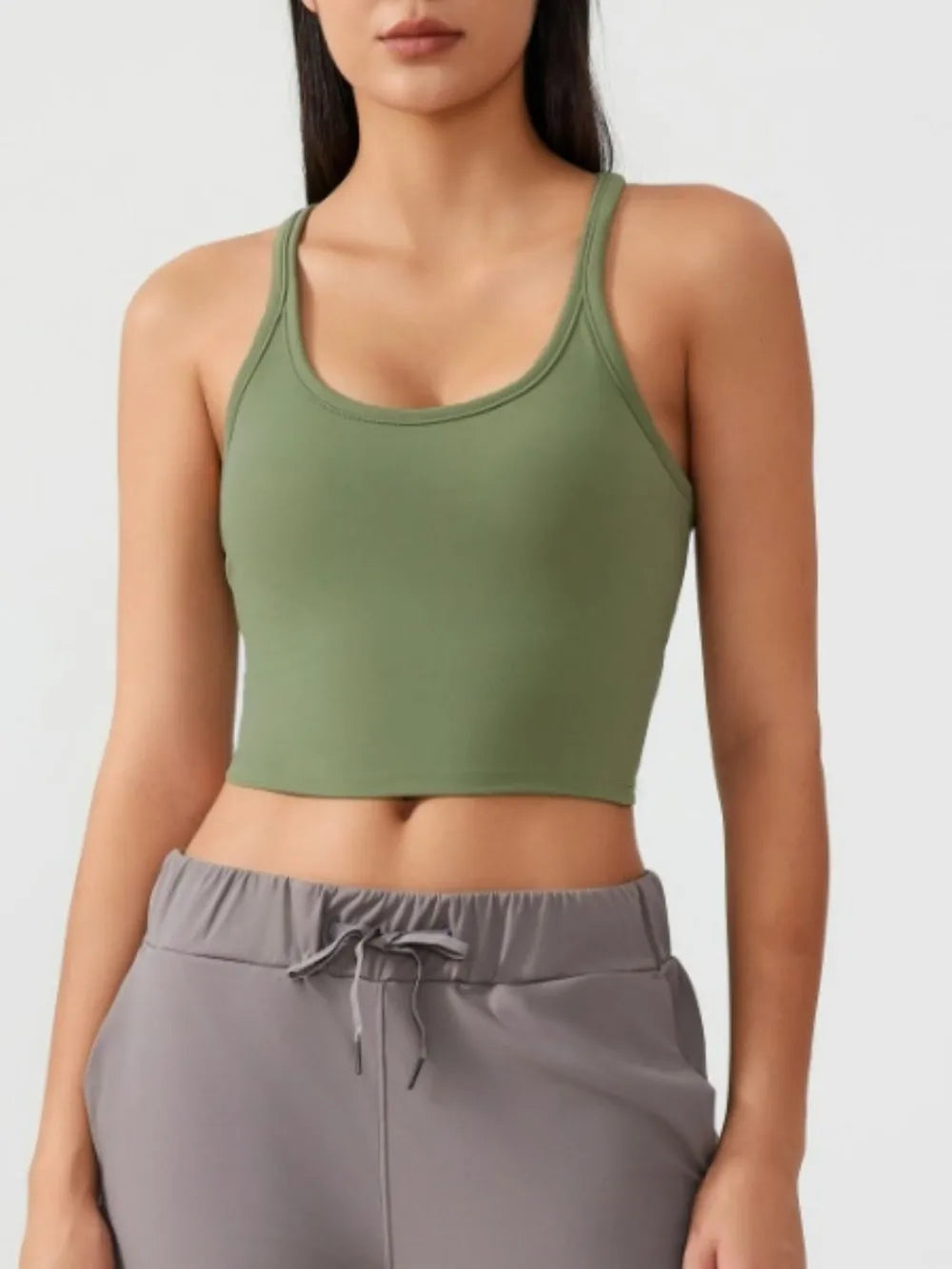 Millennia Scoop Neck Active Tank with Detachable Chest Pads - cas7m