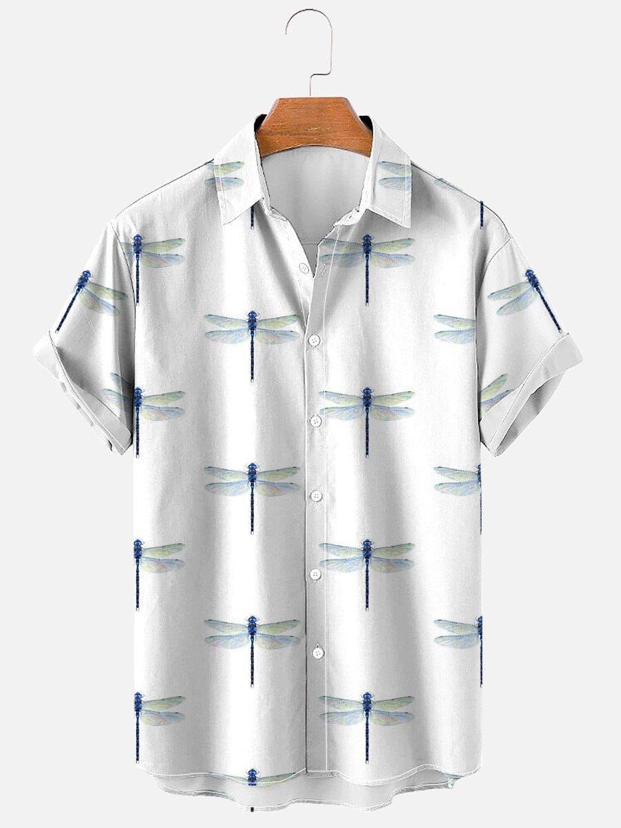 Men's Large Size 3D Digital Printed Short Sleeve Shirt - cas7m