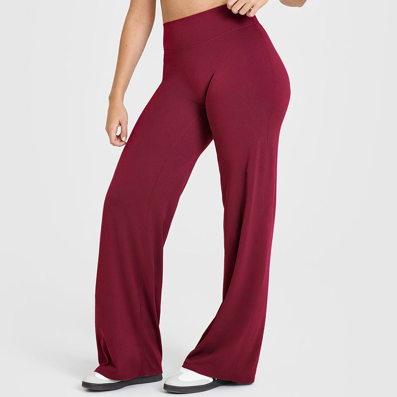 Fashionable Loose Straight-leg Yoga Pants For Women - cas7m