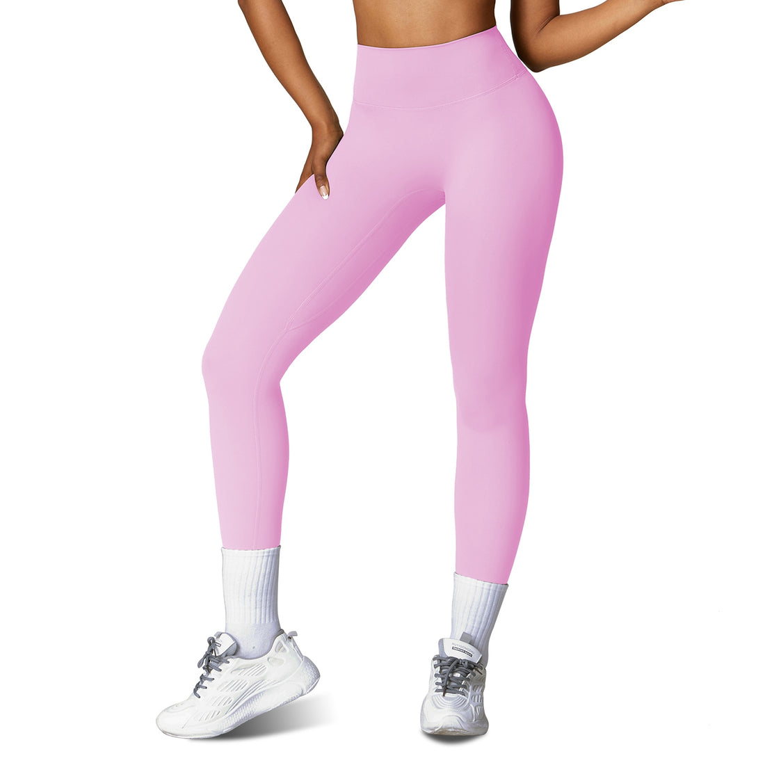 4 Sizes-5 Colors Option - 1Pc Women's High Waist Workout Leggings Tummy Control Compression Yoga Tight Pants Gym Pants Athletic Running Leggings With 25In Inseam No Front Seam - cas7m