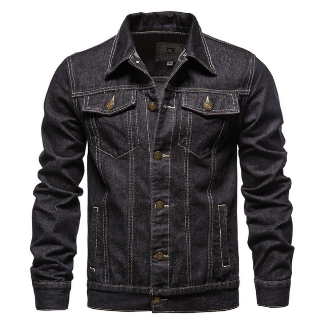 Jacket Men Casual Blue Lapel Jeans Jackets Qualit - cas7m