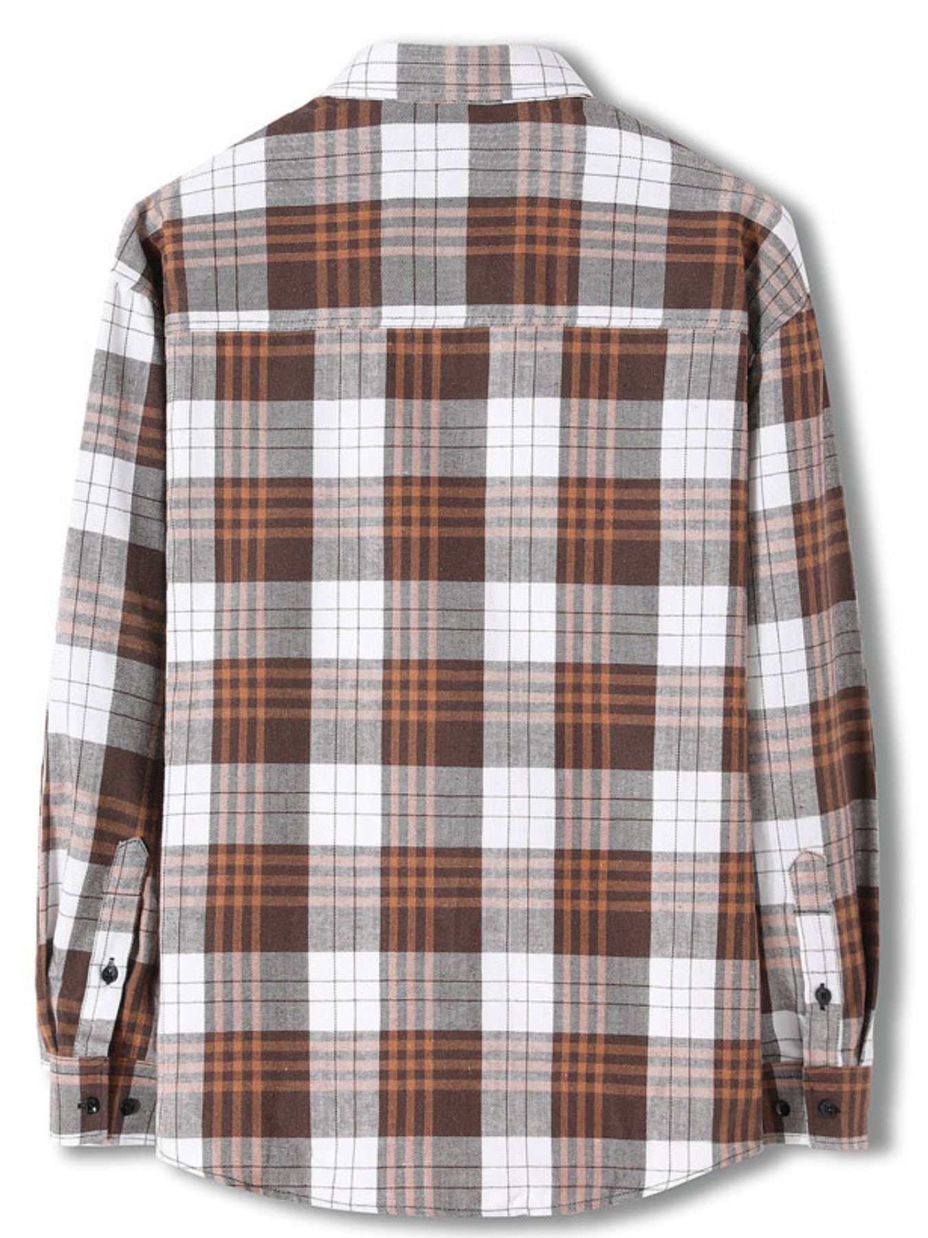 Men's Plus Size Classic Plaid Long Sleeve Shirt - cas7m
