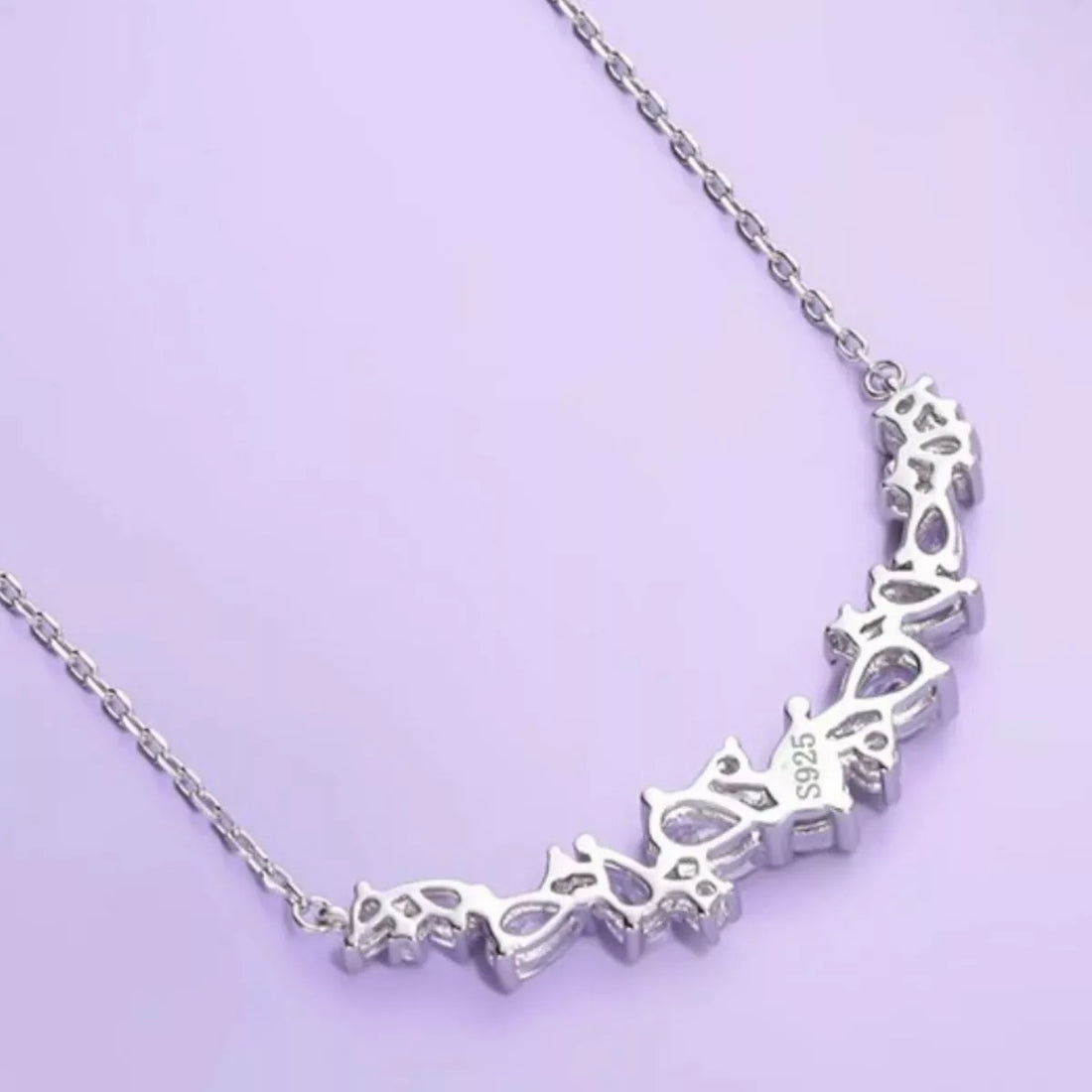 925 Sterling Silver Zircon Necklace - cas7m