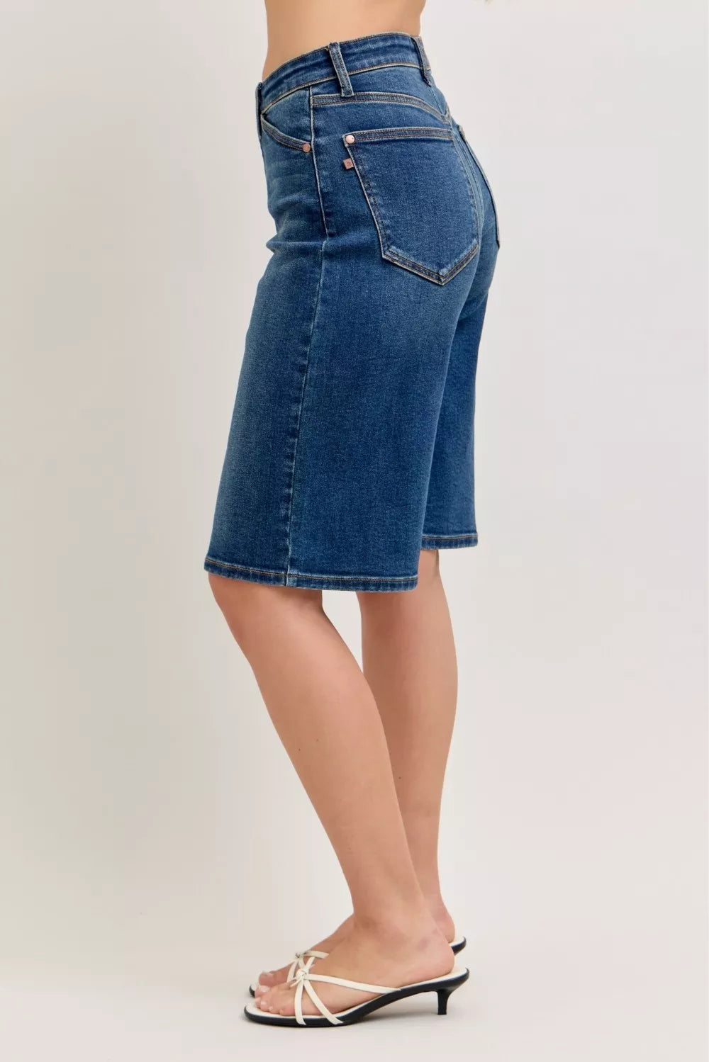 Judy Blue High Waist Bermuda Denim Shorts - cas7m