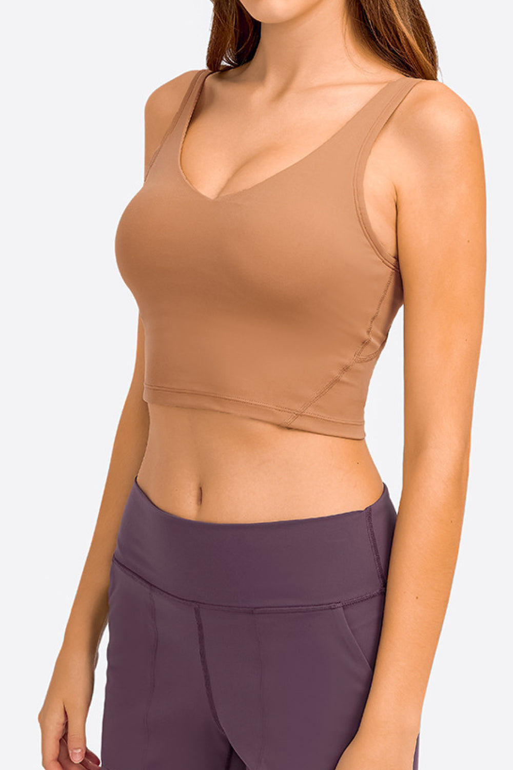 Millennia Deep V-Neck Crop Sports Bra - cas7m