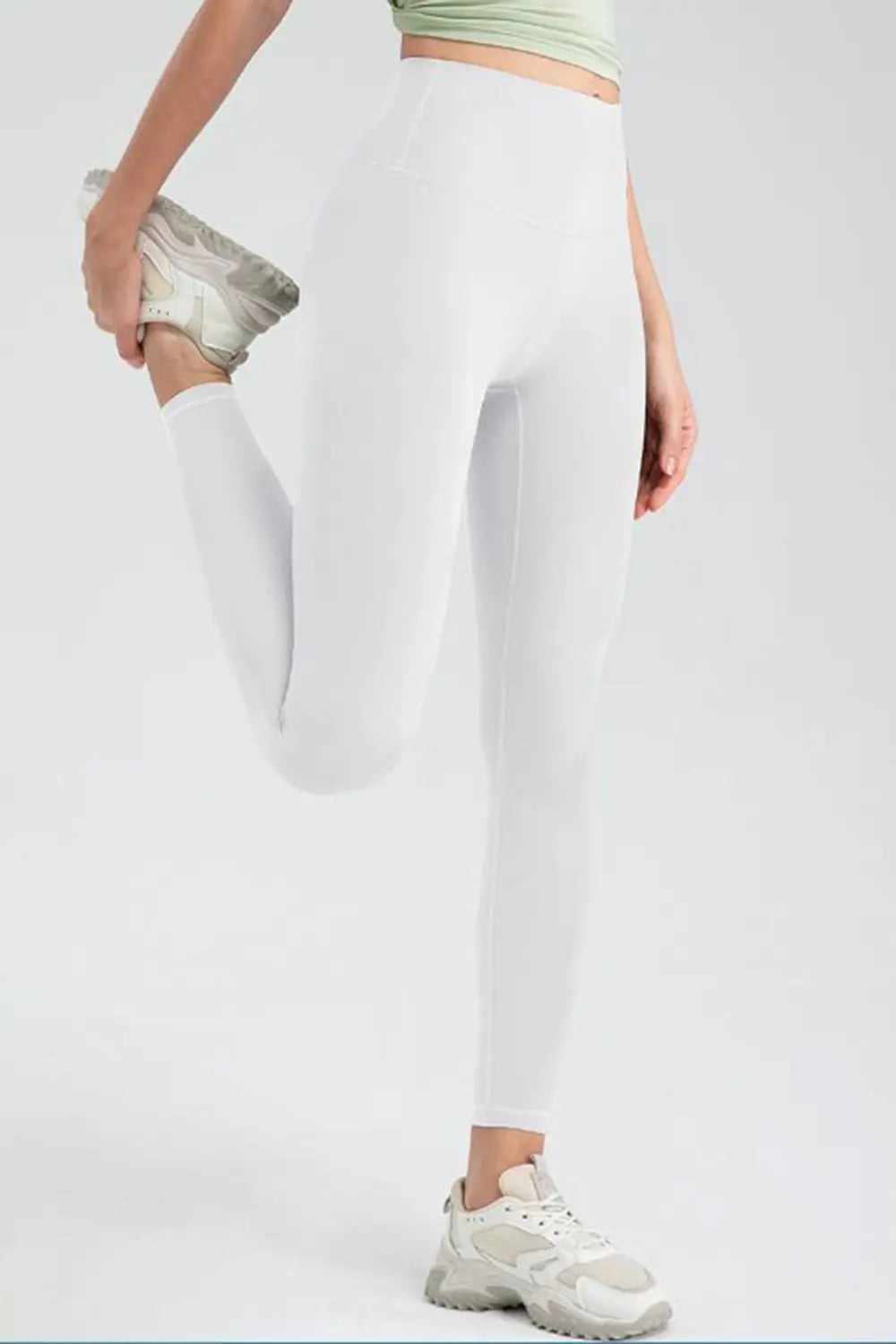 Wide Waistband High Waist Sport Leggings - cas7m