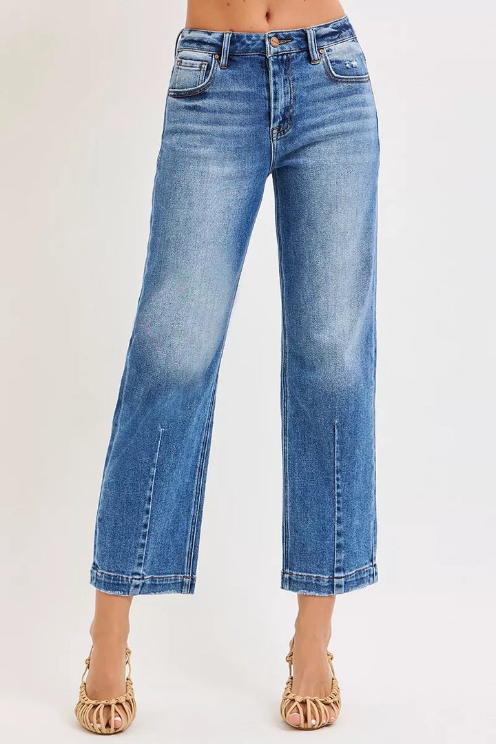 RISEN High Rise Crop Boyfriend Tapered Jeans - cas7m