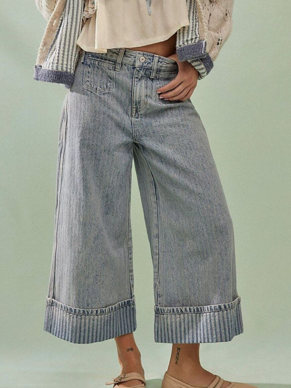 Wide-Leg Cropped Jeans - cas7m