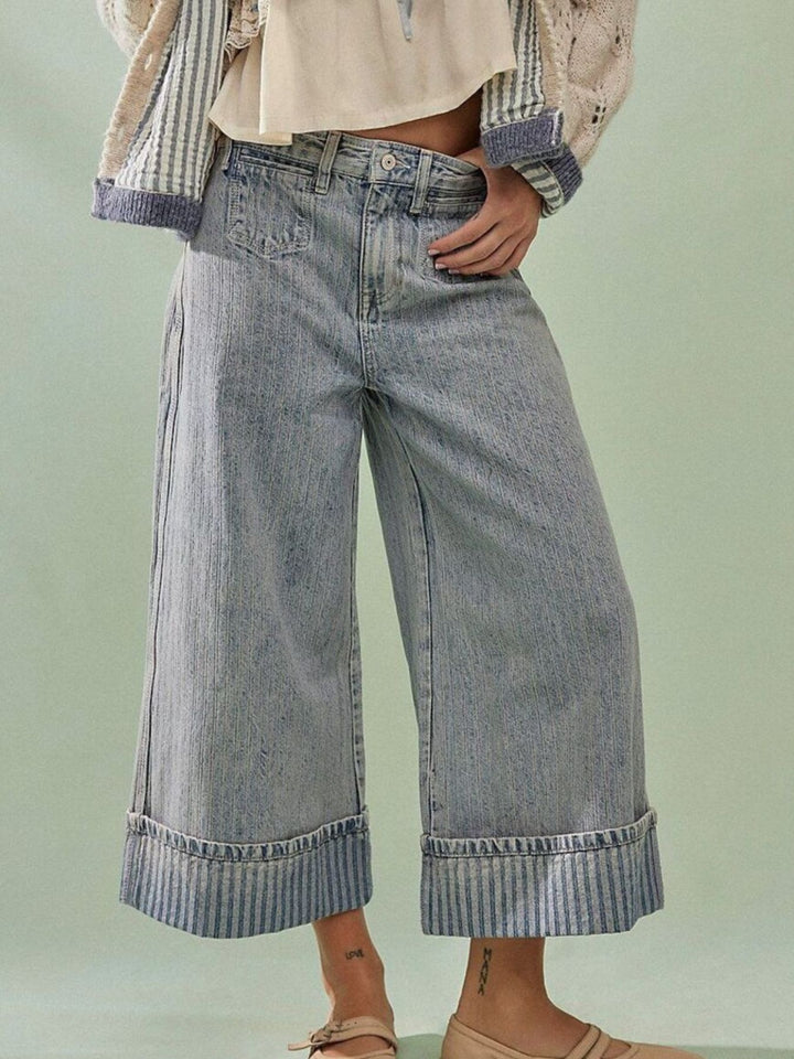 Wide-Leg Cropped Jeans - cas7m