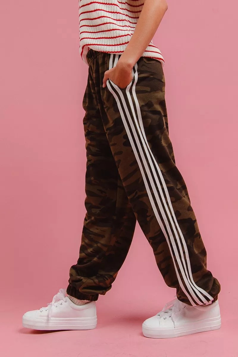 BiBi Side Lines Camouflage Track Pants - cas7m
