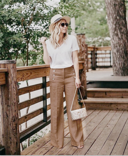 2023 Chic High-Rise Buttoned Wide-Leg Trousers