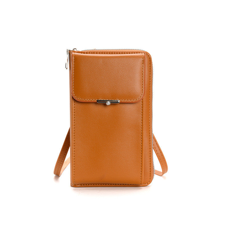 Fashion Large Capacity Mobile Phone Bags Women Small Zipper Crossbody Shoulder Bag Long Wallet - cas7m