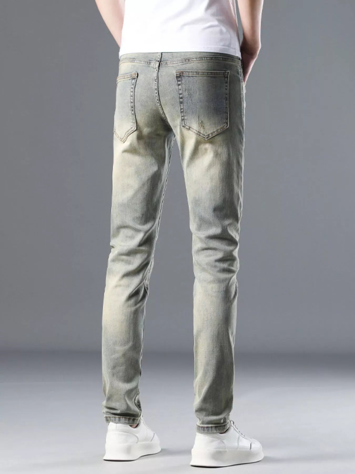 Men's Distressed Slim Fit Jeans - cas7m