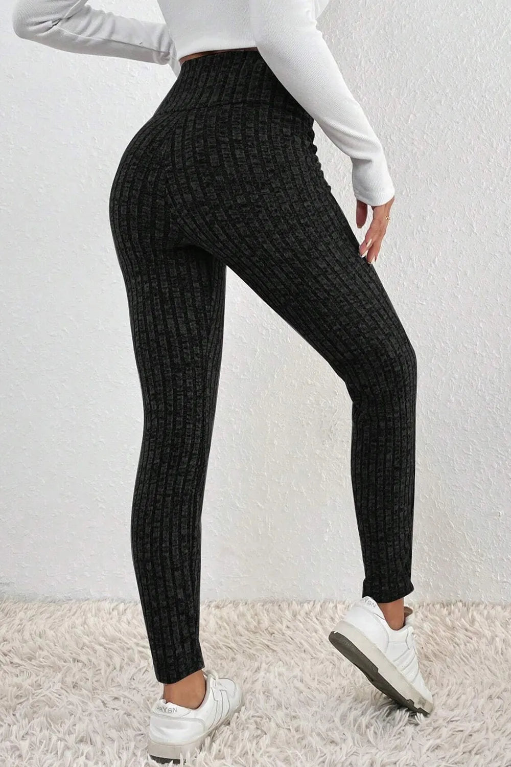 Ribbed High Waist Leggings - cas7m