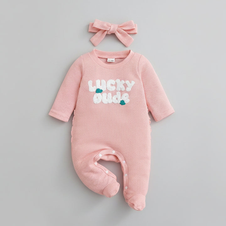 Children's Letter Waffle Knit One-Piece - cas7m