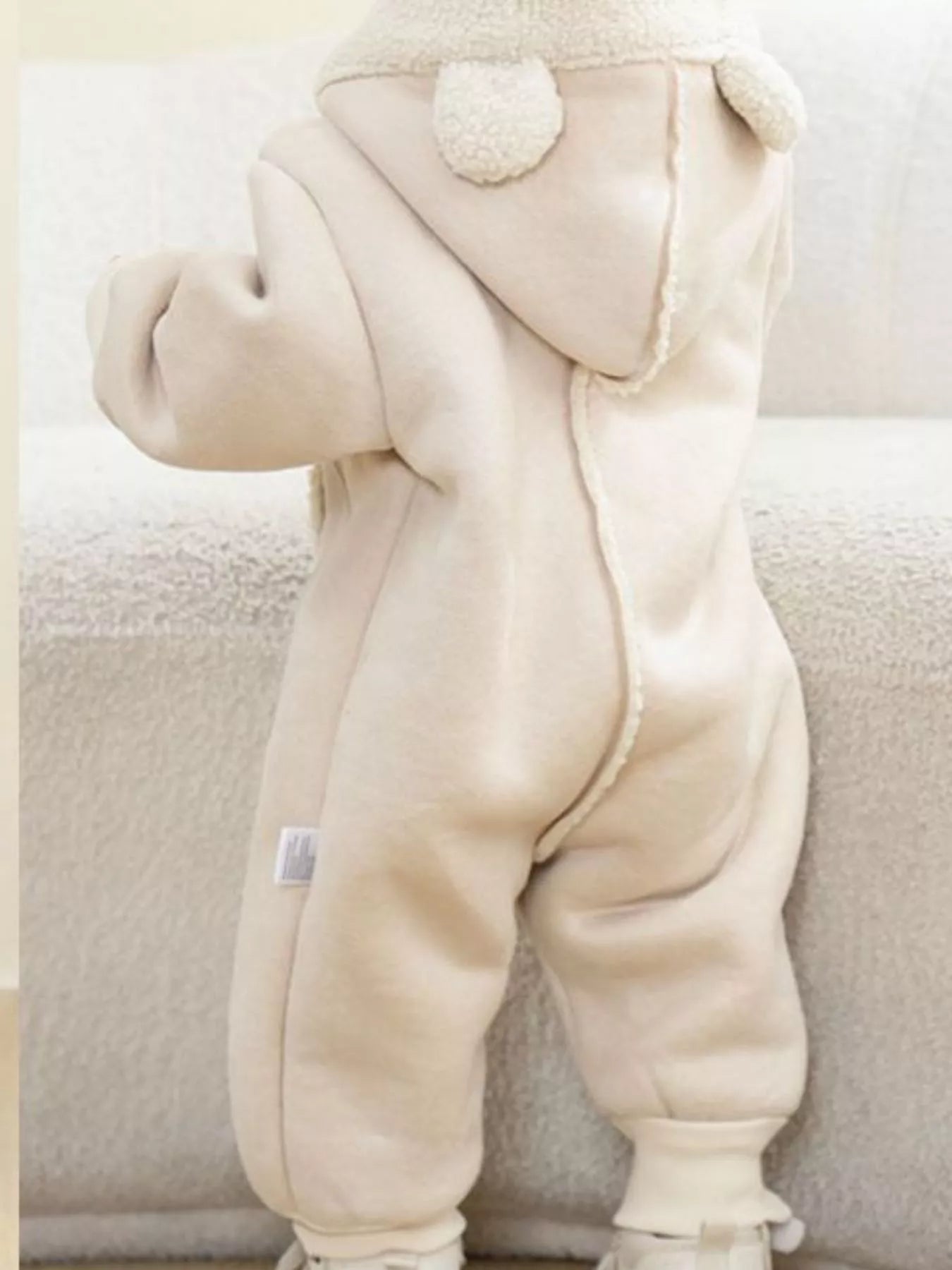 Children's Fleece Hooded One-Piece Jumpsuit - cas7m