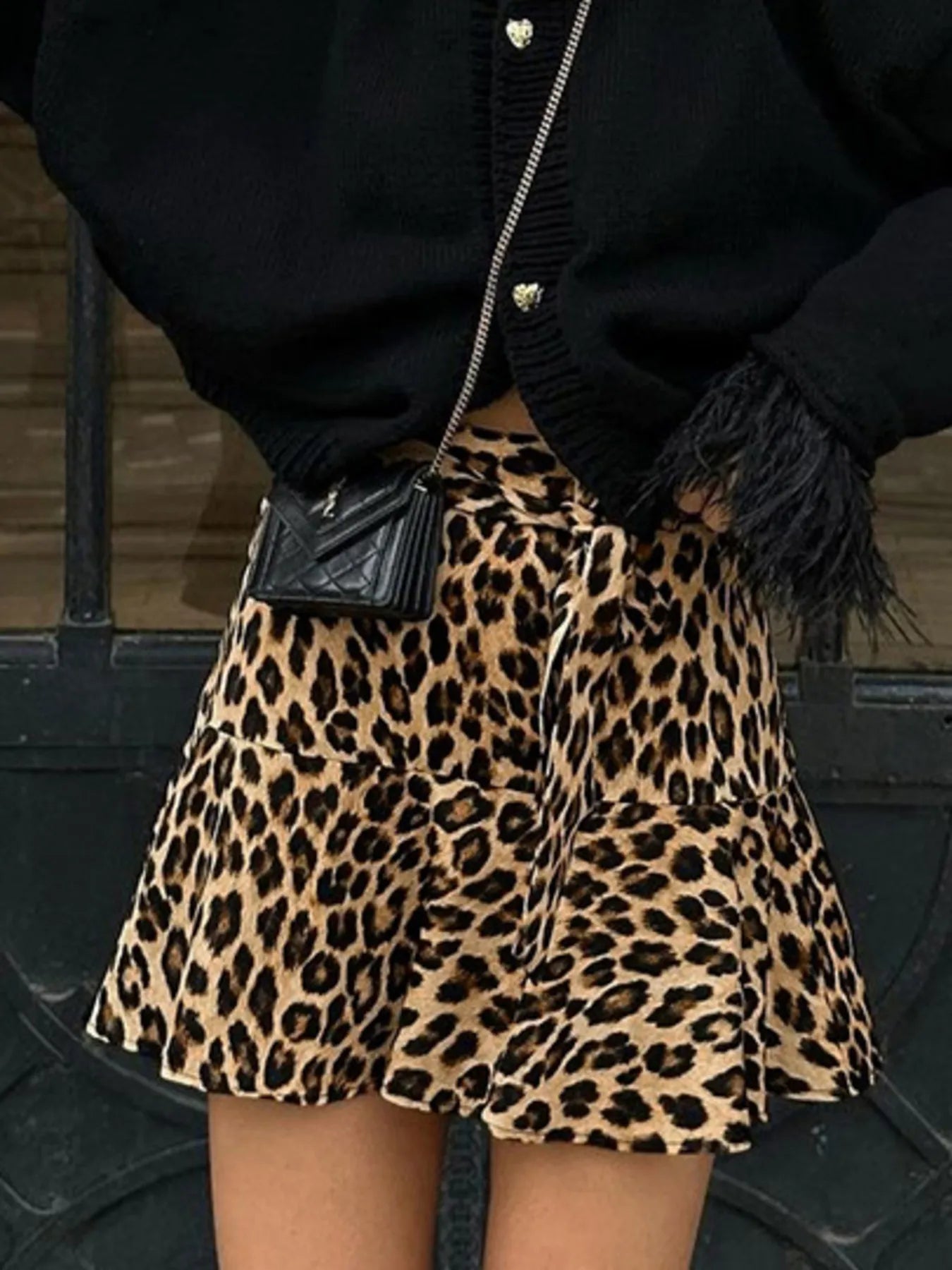 Leopard Print Mini Skirt - cas7m