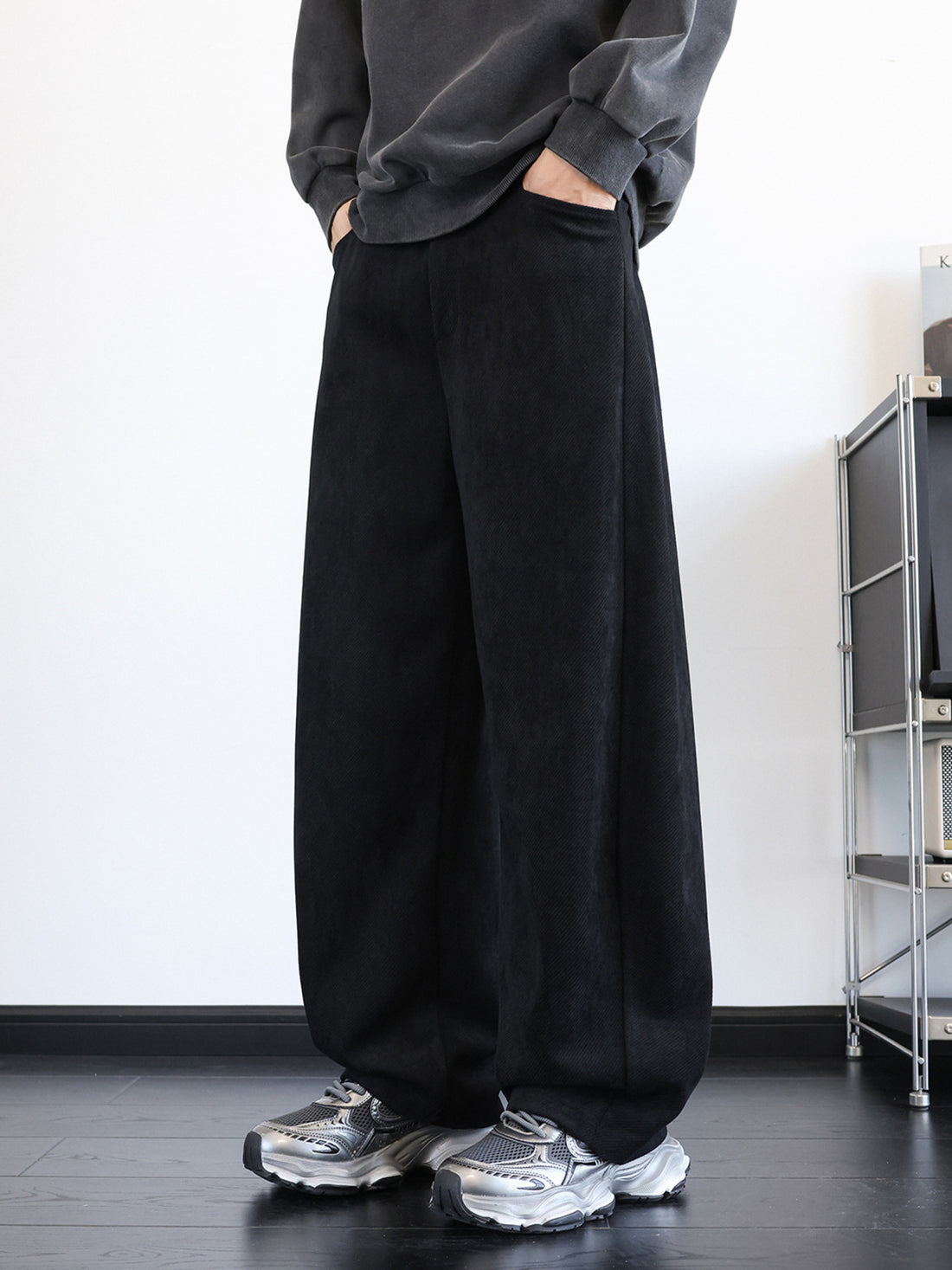 Men's Plus Size Vintage Washed Wide Leg Pants - cas7m