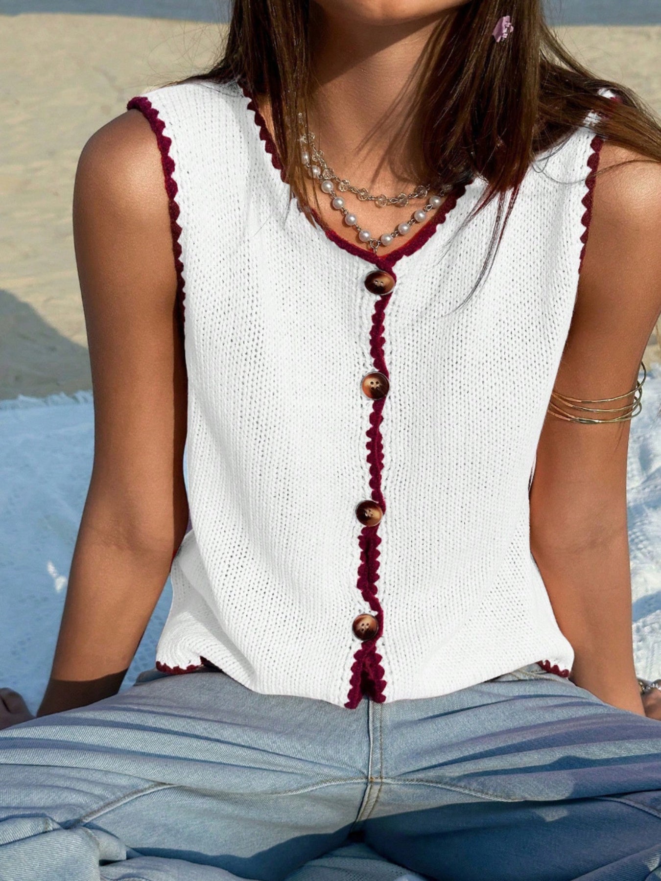 Button-Down Sweater Vest - cas7m
