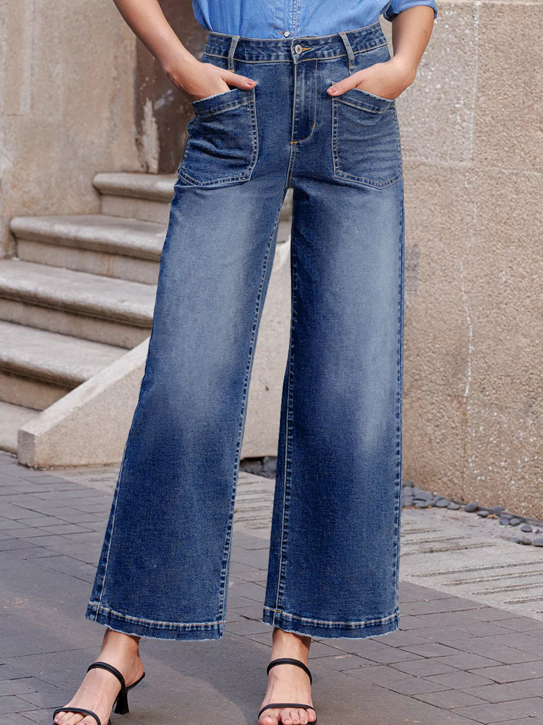 Patch Pocket Shift Jeans - cas7m