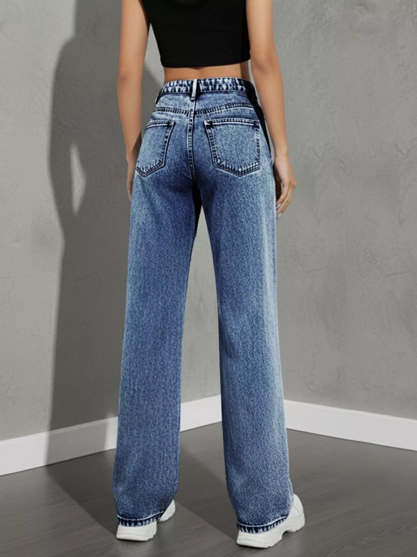 High Waist Wide Leg Jeans - cas7m