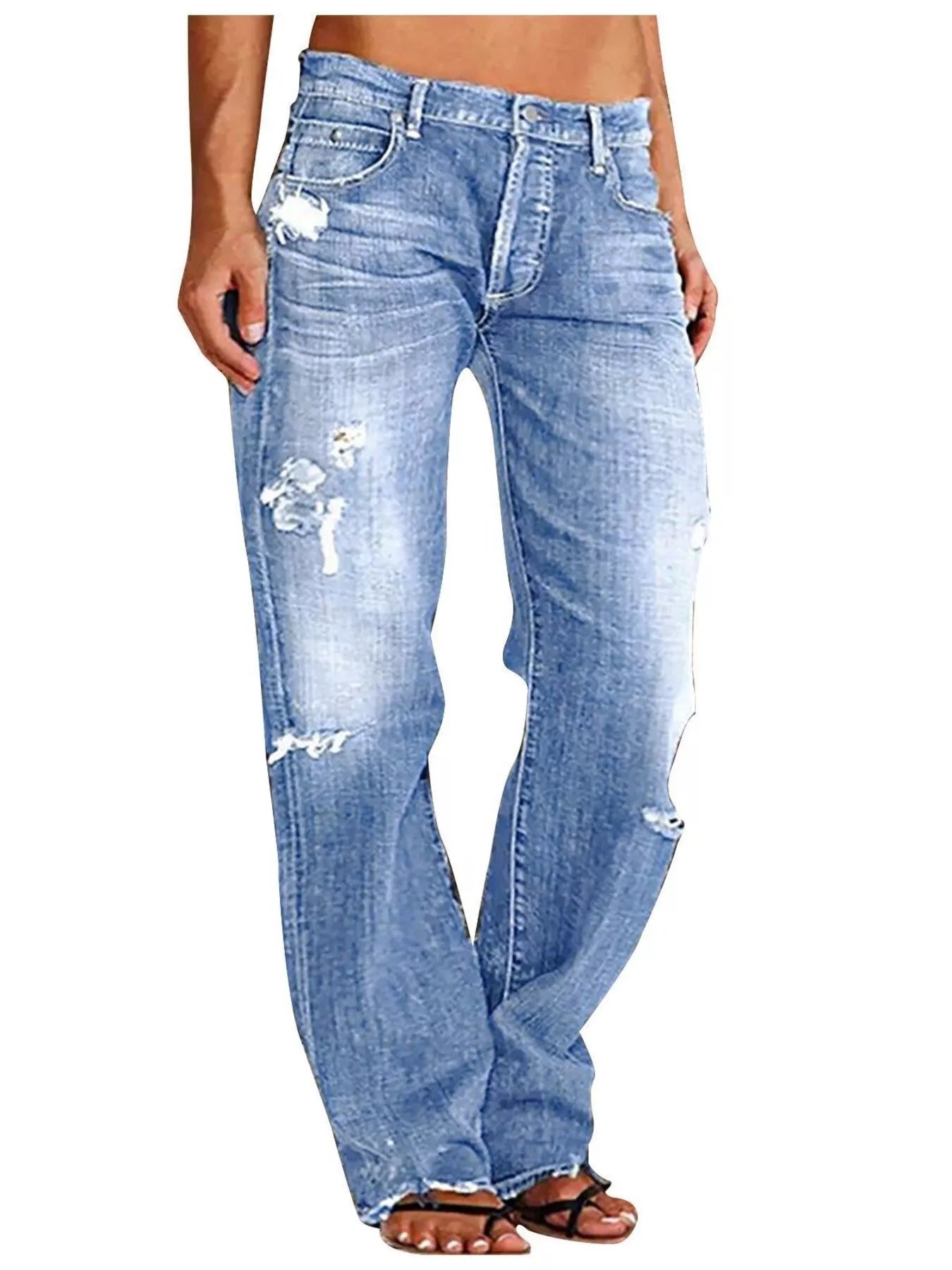 Distressed Loose Fit Jeans - cas7m