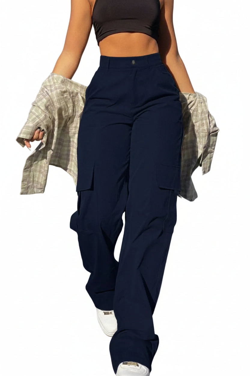 Multi-Pocket Workwear Straight-leg Trousers - cas7m