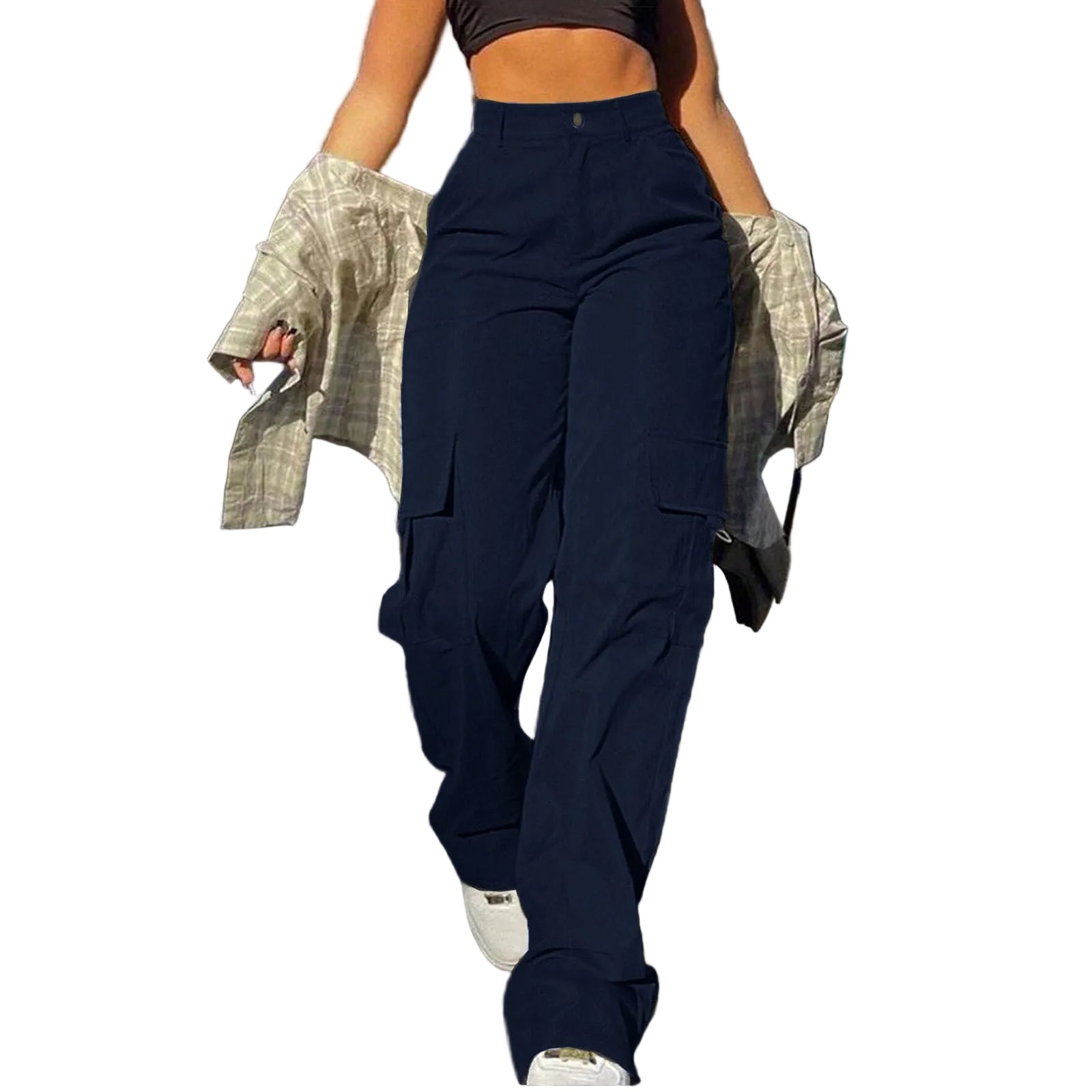 Multi-Pocket Workwear Straight-leg Trousers - cas7m