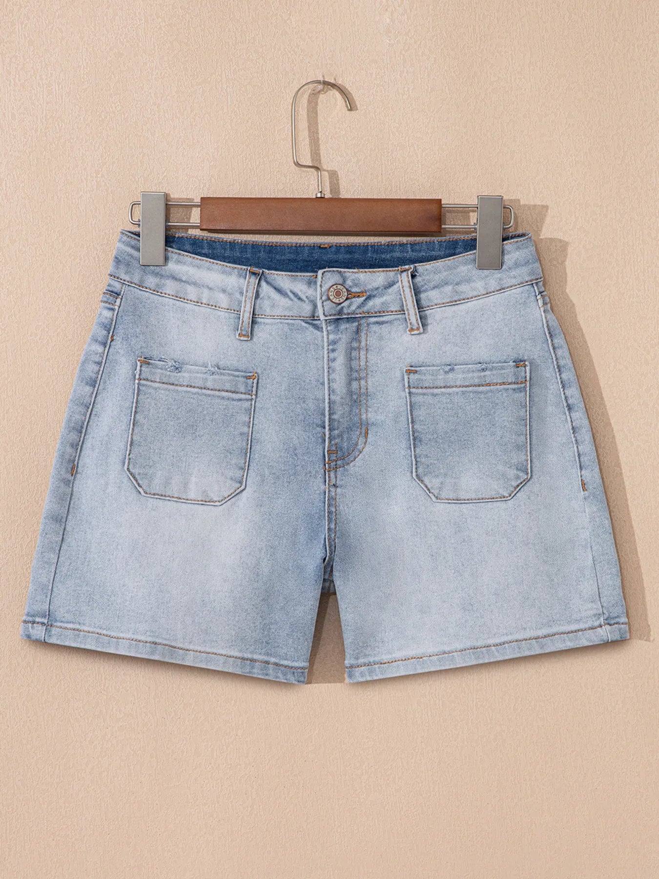 Stylish Cotton Blend Pocketed Shorts - Machine Washable - cas7m