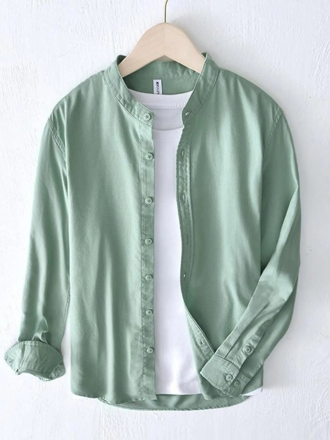 Men's Plus Size Button Up Long Sleeve Shirt - cas7m
