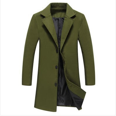 Autumn And Winter New Mens Solid Color Casual Business Woolen Coats - cas7m