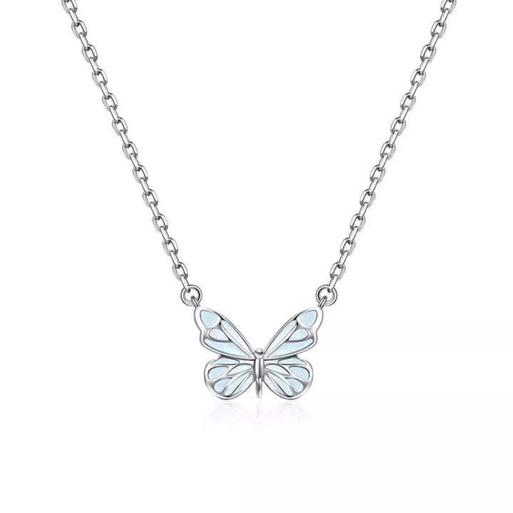 925 Sterling Silver Butterfly Necklace - cas7m