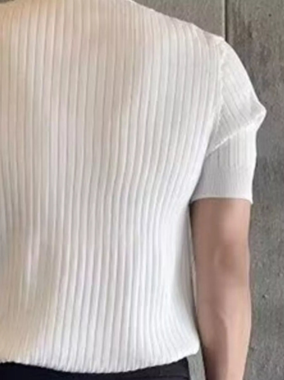 Men's Plus Size Ribbed Knit Short Sleeve Top - cas7m