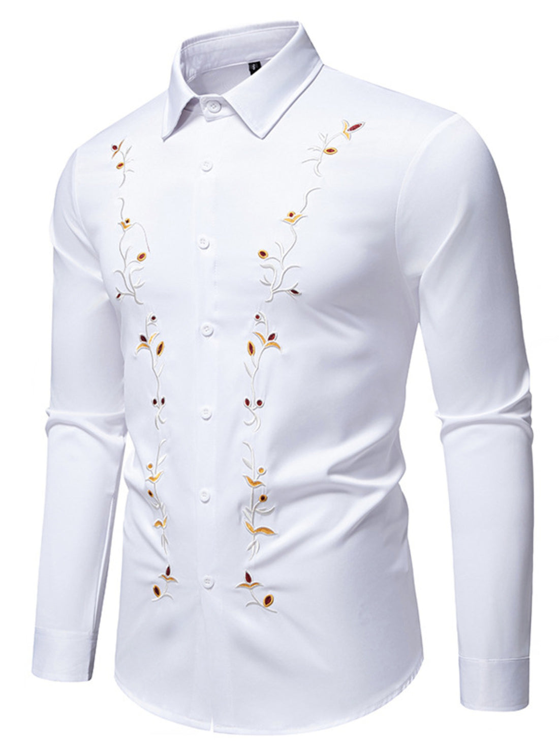 Men's Embroidered Long Sleeve Shirt - cas7m