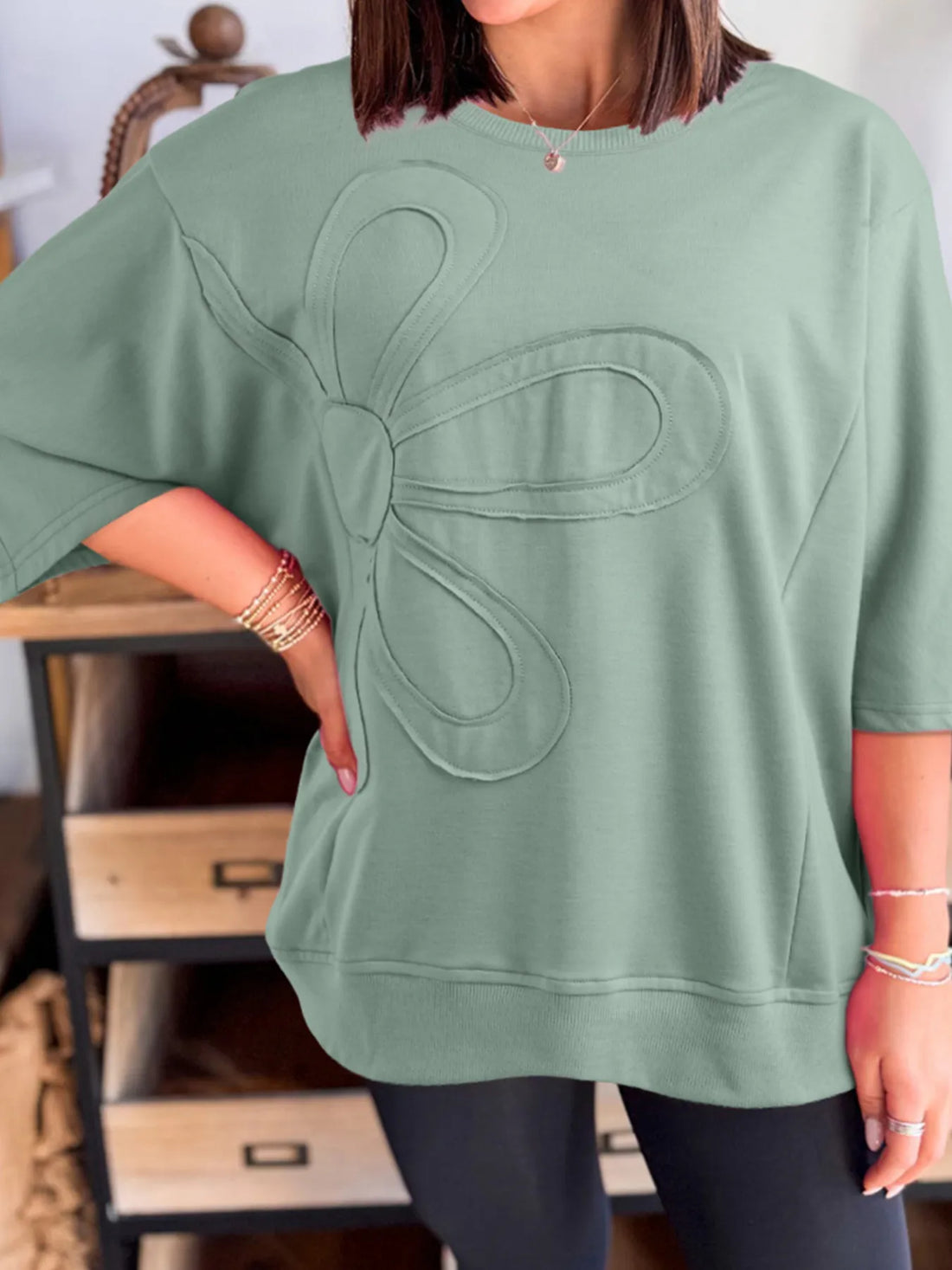 Round Neck Oversized T-Shirt - cas7m