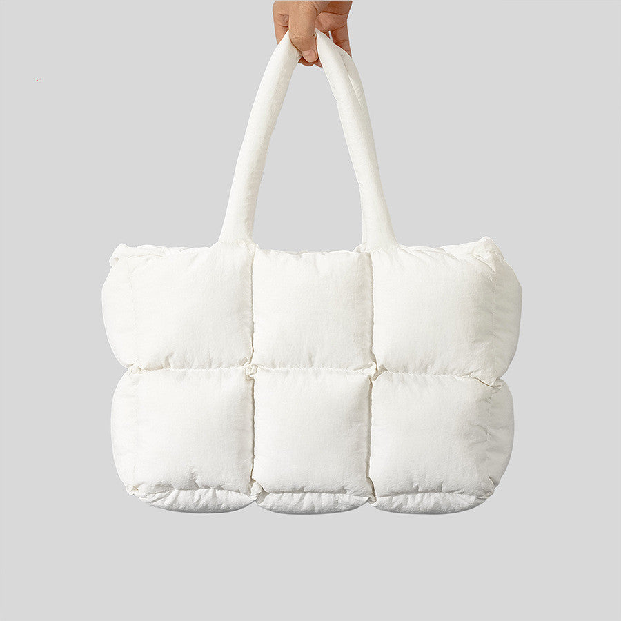Soft Down Handbag Woman Cotton Dress Bags Filled With Cotton - cas7m