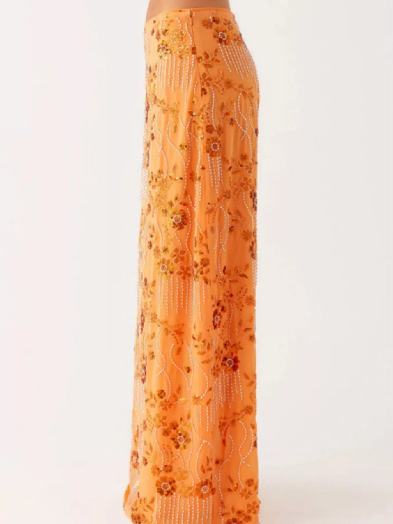 Sequin Embroidered Maxi Skirt - cas7m