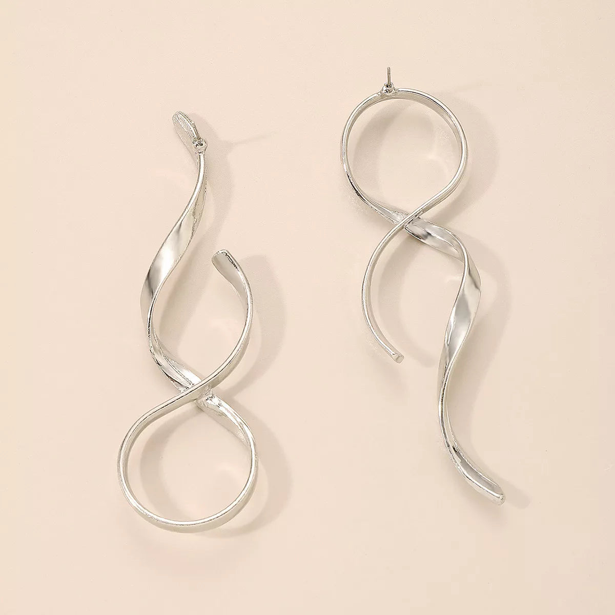 Alloy Spiral Drop Earrings - cas7m