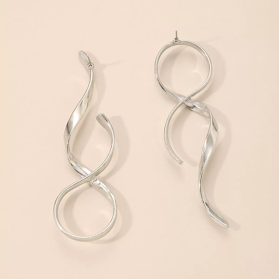 Alloy Spiral Drop Earrings - cas7m