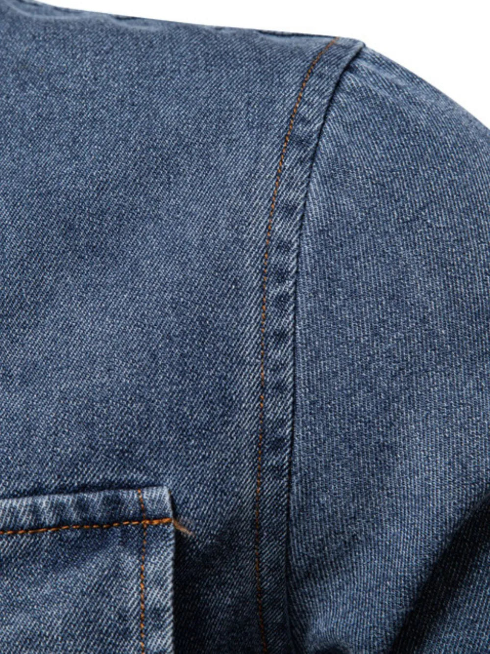 Men's Snap Down Long Sleeve Denim Shirt - cas7m