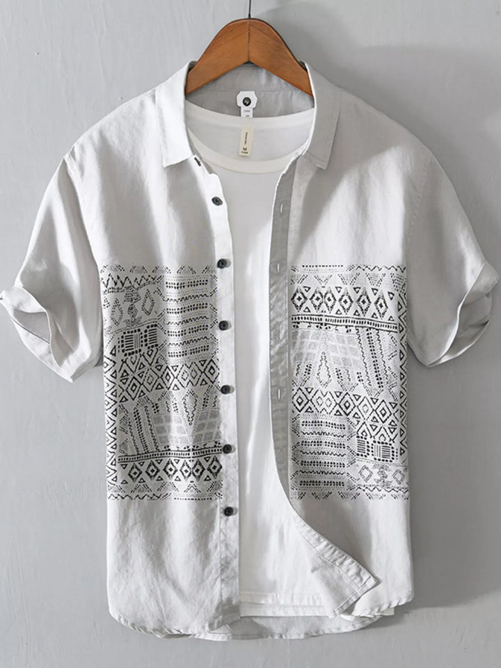 Men's Full Size Button Up Short Sleeve Shirt Plus Size - cas7m