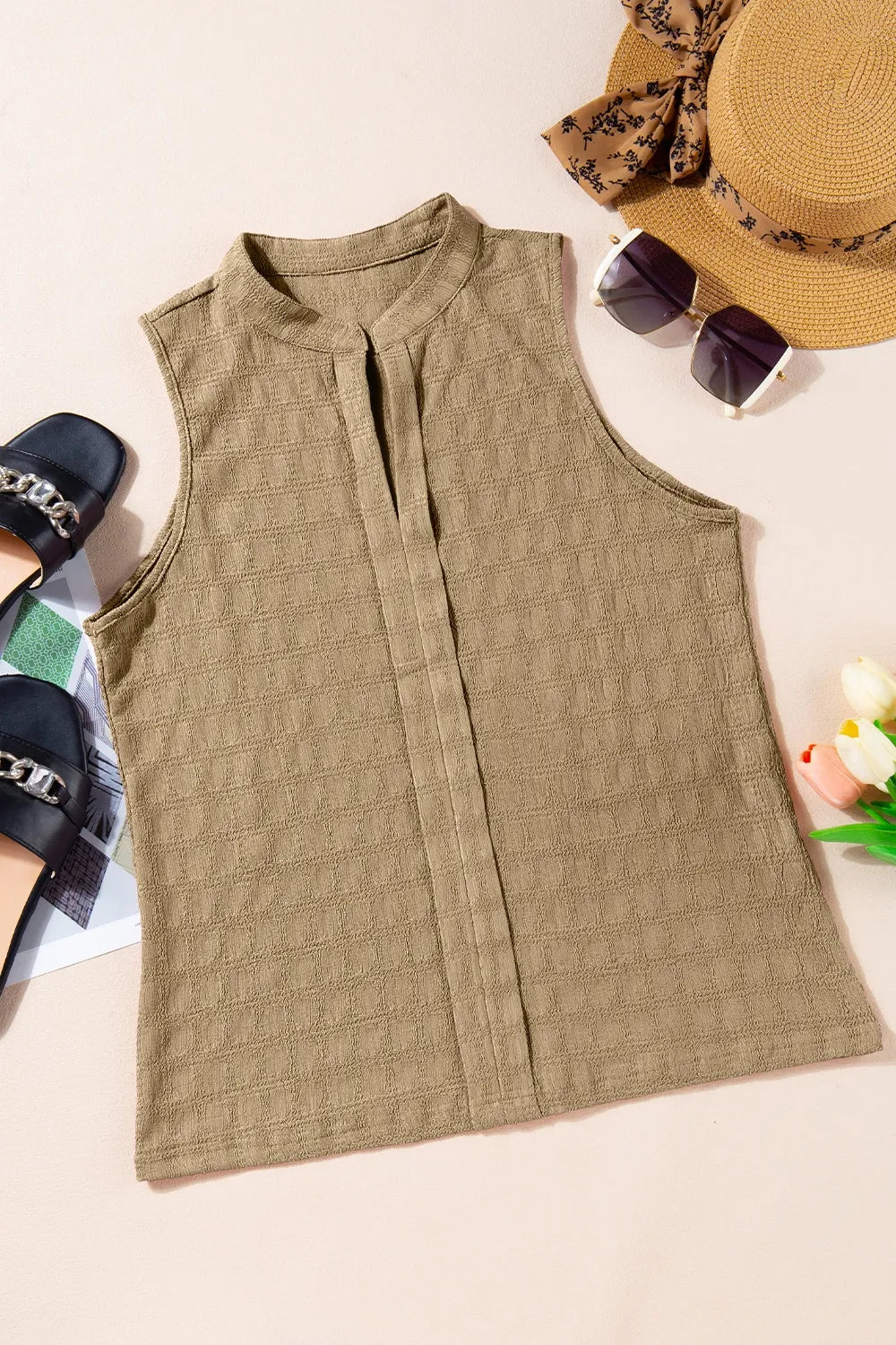 Textured Notched Tank - cas7m