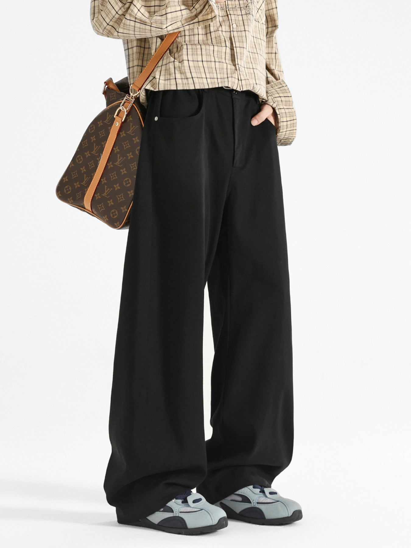 Men's Plus Size Wide Leg Casual Pants - cas7m
