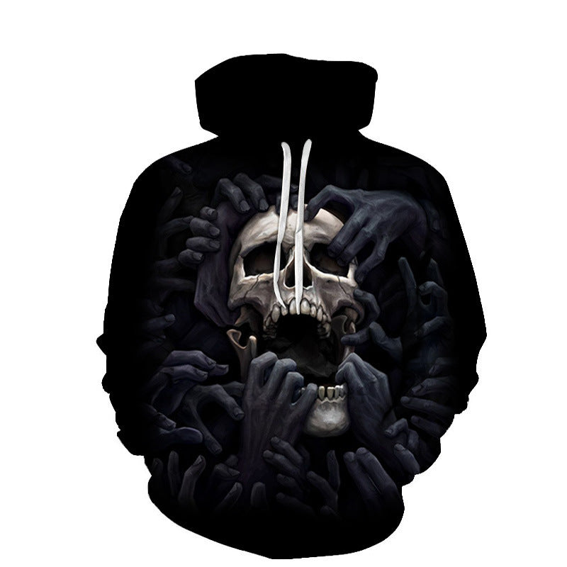 Youth 3D Printed Skull Hoodie - cas7m