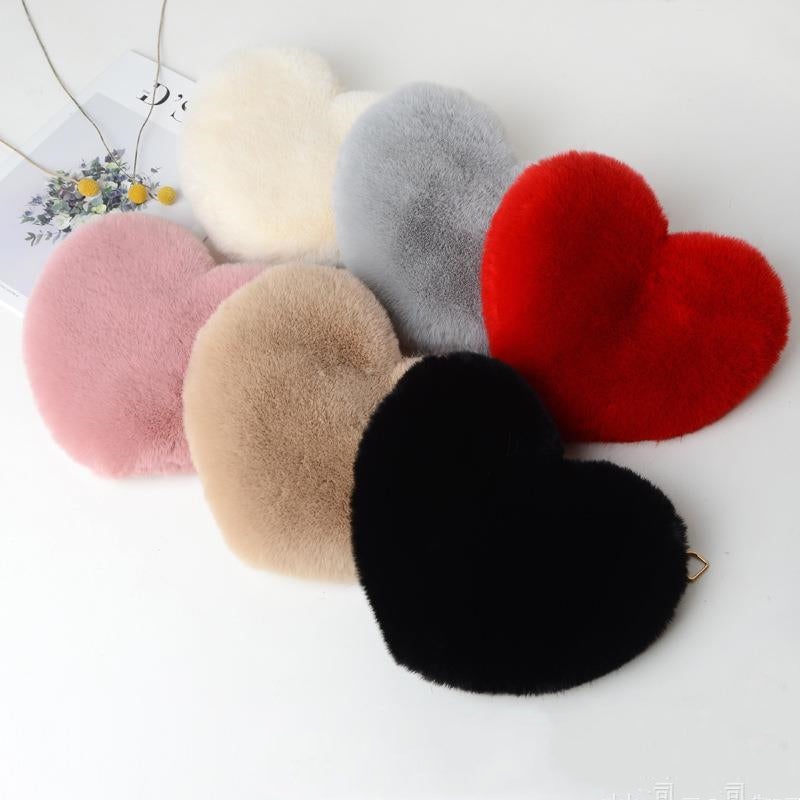 Love Bags For Women Plush Chain Shoulder Bags Valentine's Day Party Bag - cas7m