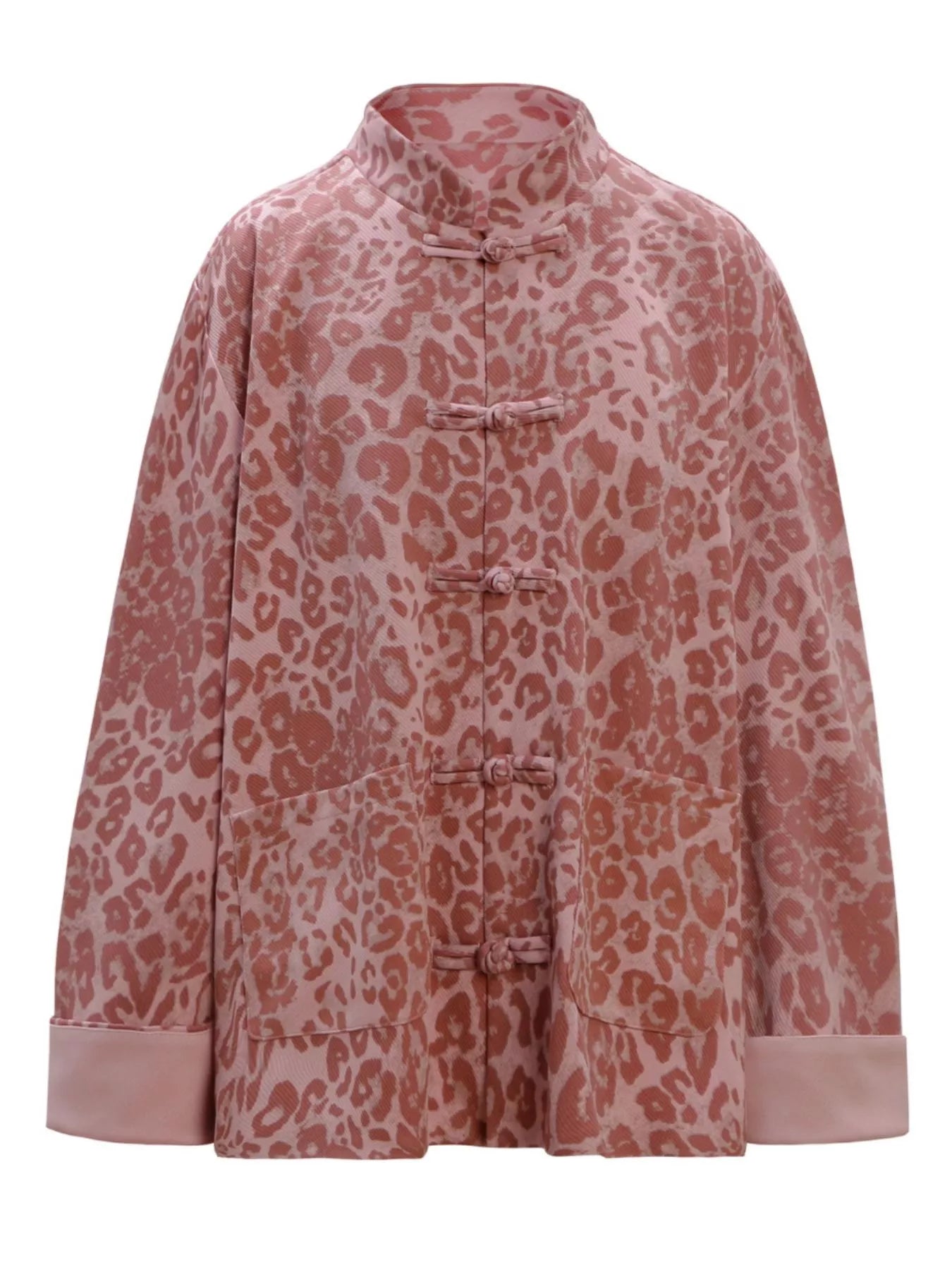 Men's Leopard Button Up Long Sleeve Shirt - cas7m