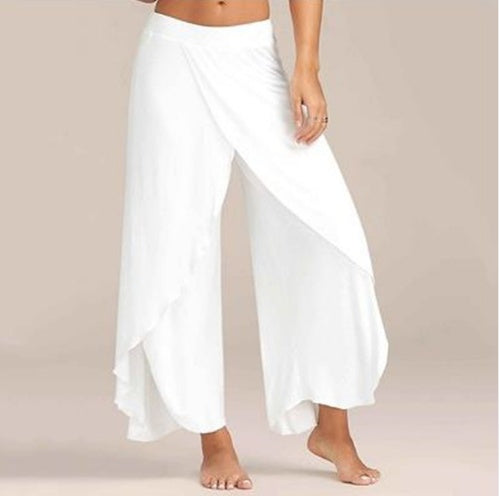 Wide Leg Split Harem Pants - cas7m