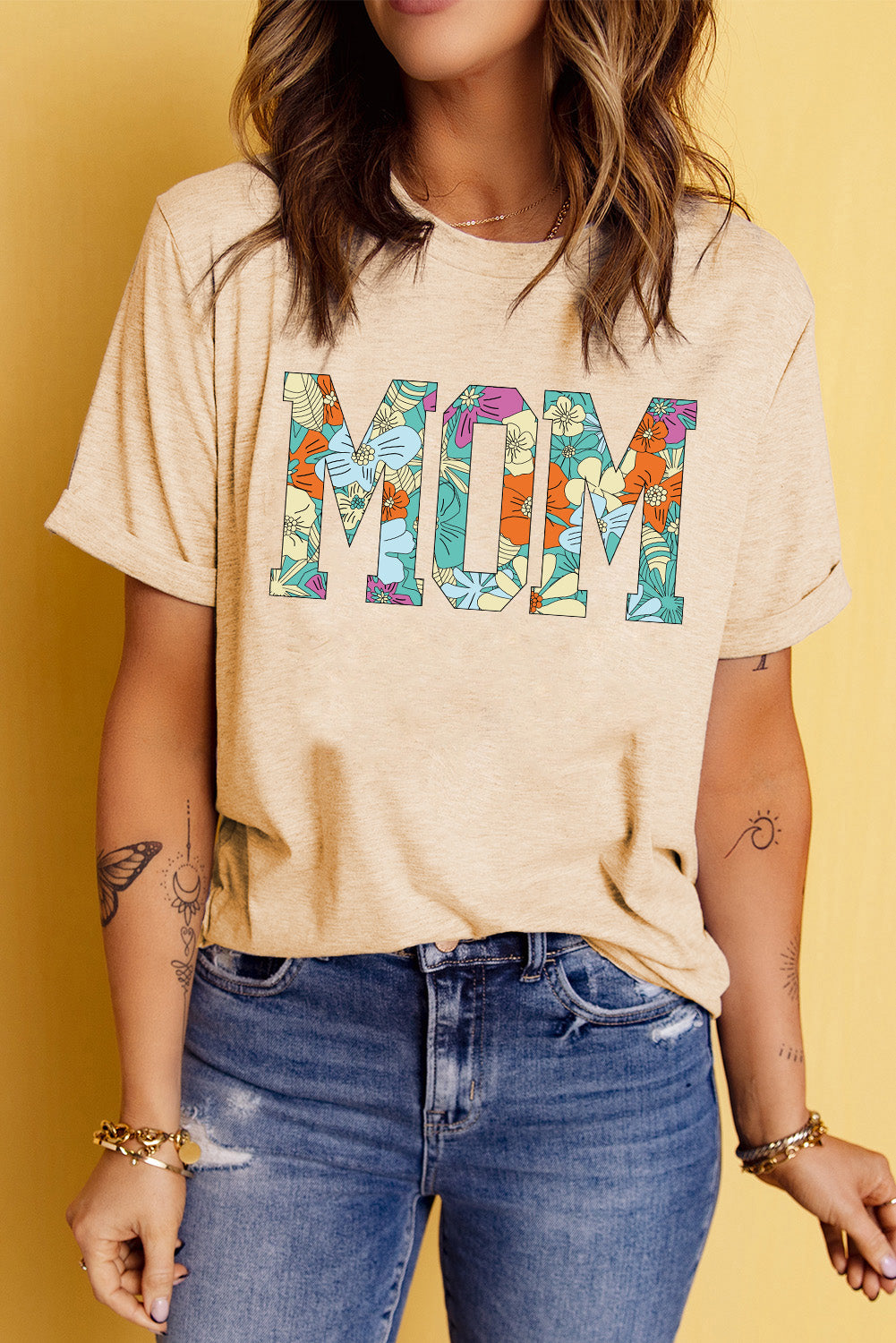 MOM Floral Graphic T-Shirt - cas7m